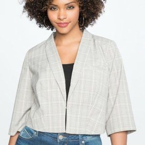35.  ELOQUII Plaid Blazer Plus Size 28 Cropped 3/4 Sleeves NWT